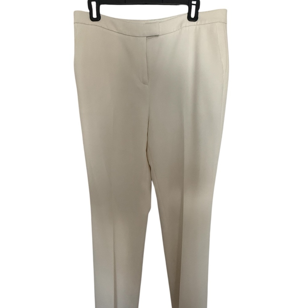 Etcetera Women's Wool Blend Lined Cream Dress Pants